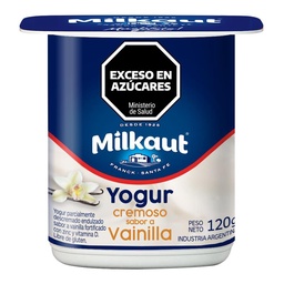 Yogur Cremoso Entero Sabor Vainilla Milkaut 120g