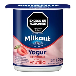 Yogur Cremoso Entero Sabor Frutilla Milkaut 120g