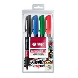 Marcador Permanente Filgo Strong Colors 4 Unidades Varios Colores