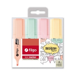 Resaltador Text Marker Filgo Colores Pastel 4 Unidades