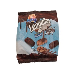 Galletitas Dulces Lenguitas Bañadas en Chocolate con Coco Rallado Cilo 150g