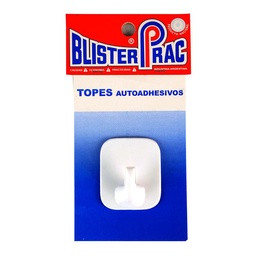 Percha Cuadrada Blanca Autoadhesiva Blister Prac