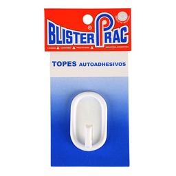 Percha Oval Blanca Autoadhesiva Blister Prac