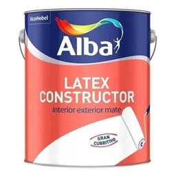 Pintura Látex Alba Látex Constructor Interior Exterior Blanco Mate 1 l