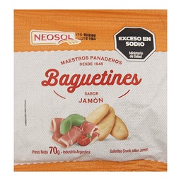 Galletitas de Copetín Sabor Jamón Baguetines 70g