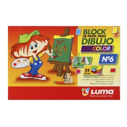 Bloc de Dibujo Nro 6 Luma  Varios Colores 24 Unidades