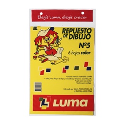 Repuesto de Hojas Dibujo Nro 5   Luma   Color 6 Hojas