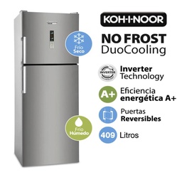 Heladera con Freezer Dual (No Frost / Ciclica) Koh-i-noor 388 l Khda42di/9 Plata