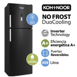 Heladera con Freezer Dual (No Frost / Ciclica) Koh-i-noor 388 l Khdf42di/9 Black Steel