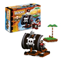 Bloques de Encastre Blocky Balsa Pirata 78 Piezas