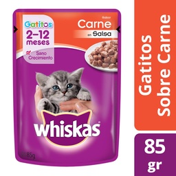 Alimento en Sobres Cachorros Whiskas 85 gr Carne