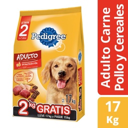 Alimento para Perro Pedigree Adulto Sabor Carne Pollo y Cereales 17 kg