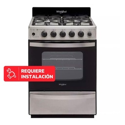 Cocina Multigas Whirlpool 4 Hornallas Plata Wfx57di 56 cm