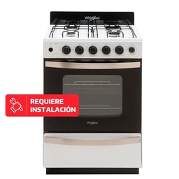 Cocina Multigas Whirlpool 4 Hornallas Blanco Wfb57dw 56 cm