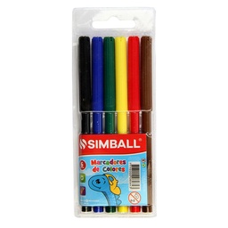 Marcador Simball Largo Al Agua Colores Surtidos x 6