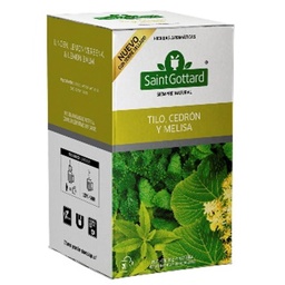 Té Tilo, Cedrón y Melisa Saint Gottard     Caja 20 Saquitos