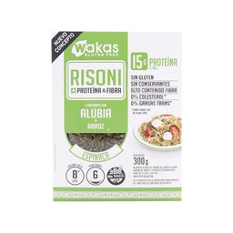 Fideos para Celiacos Risoni Espinaca Wakas 300g