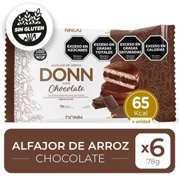 Alfajor de Arroz Sabor Chocolate Donn 78g