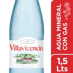 Agua Mineral Natural de Manantial con Gas Villavicencio 1.5 l