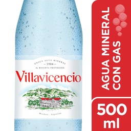 Agua Mineral Natural de Manantial con Gas Villavicencio 500 ml