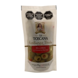 Aceitunas Verdes Rellenas con Pimiento La Toscana 300g