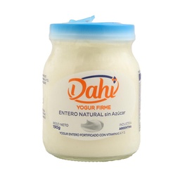 Yogur Entero Firme Natural Sin Azúcar Dahi 190g