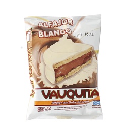 Alfajor Blanco con Super Dulce de Leche Vauquita 75 grm