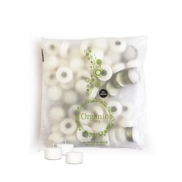 Tea Lights x 50 Unidades Blanca Sin Aroma Organic