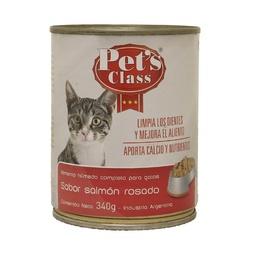 Alimento para Gatos Adultos Sabor Salmon Rosado Pets Class 340g