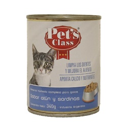 Alimento para Gatos Adultos Sabor Atun y Sardinas Pets Class 340g