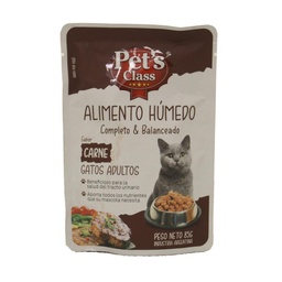 Alimento para Gatos Adultos Sabor Carne Pets Class Pou 85g