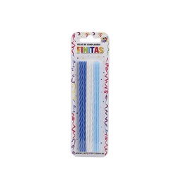 Pack x 24 Velas Tornillo Finitas de 17 cm Celestes