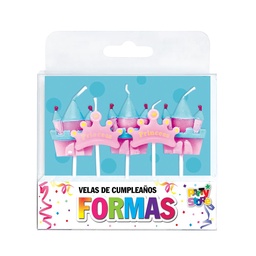 Pack x5 Velas Formas Princesas