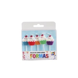 Pack x 5 Velas Formas de Cupcakes