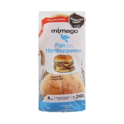 Pan Hamburguesa Tradicional Mimago 240g