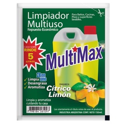 Limpiador Multiuso para Diluir Cítrico Limón Rinde 5 Litros x 150ml