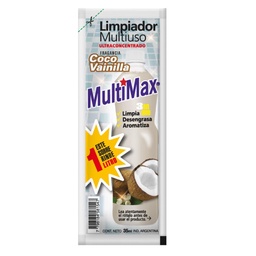 Limpiador Multiuso Concentrado para Diluir Coco Vainilla Rinde 1 Litro x 35ml