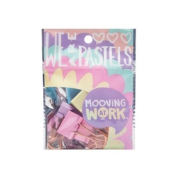 Binder Mooving Work We Are Pastels Clips 25mm Bolsa 6 Unidades