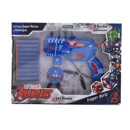 Pistola Lanzadardos Avengers Trigger Darts con Lentes y Figura