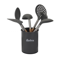 Set Utensilios x6 Nylon Gris Madera . . .