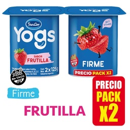 Yogur Entero Firme Frutilla Sancor Yogs Pak 250 grm