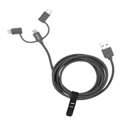 Cable 3 en 1 Usb-c Lightning Micro Usb Tagwood Husb33 Negro 1.8 m