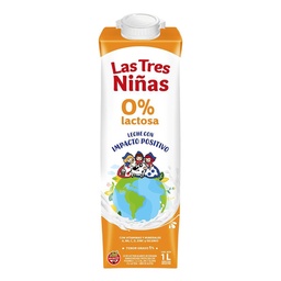 Leche Larga Vida Parcialmente Descremada 0% Lactosa Las Tres Niñas 1l