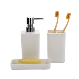 Set Baño x3 Accesorios Blanco