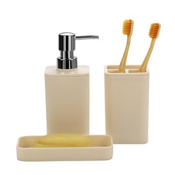 Set Baño x3 Accesorios Beige