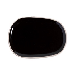 Plato Postre Zarzis Negro 23.5x16.5 cm