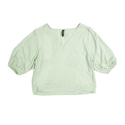 Blusa  Dama Lisa Manga Bombe Verde  Talle S