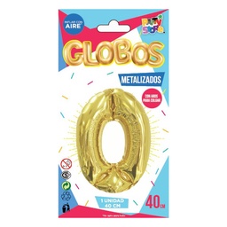 Globo Metal Dorado Chico  Nº 0