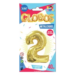 Globo Metal Dorado Chico  Nº 2