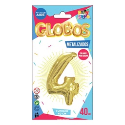 Globo Metal Dorado Chico  Nº 4